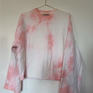 AllSaints Pink Tie-Dye Crewneck Sweatshirt